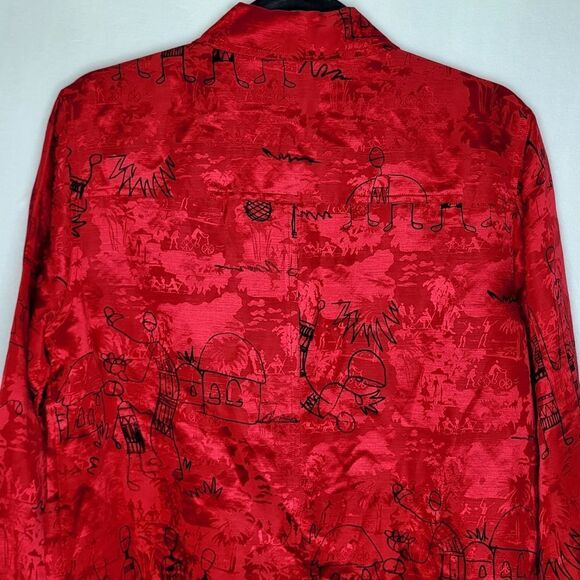 Chico's Linen Silk Blend Button Down Shirt Size 10 - Picture 7 of 10